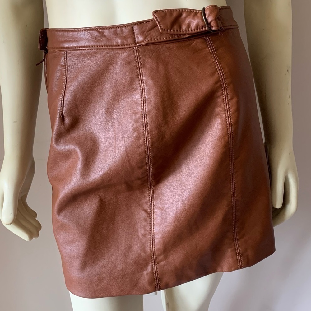 𝅺FREE People Charli A-line faux leather mini skirt
